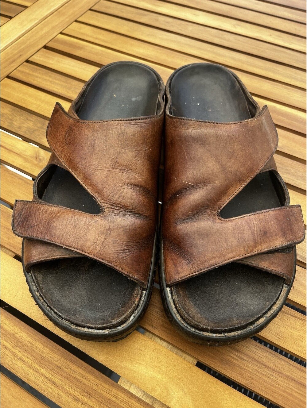 Mephisto Mobils James Sandals Mens EUR 46 US 13 Brown Leather Two Strap Summer